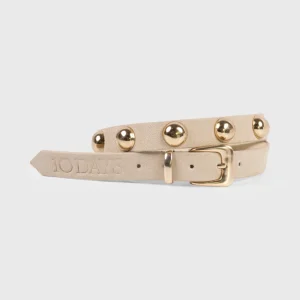 suede belt studs | soft vanilla