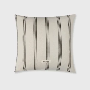 square pillow stripes | soft white melee