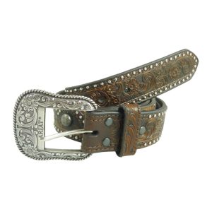Ariat Damen Leder-Westerngürtel Betty mit Nieten braun