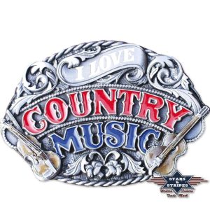 Great Western Gürtelschnalle Country Music mehrfarbig