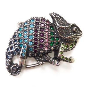 Gürtelschnalle Chameleon Silber