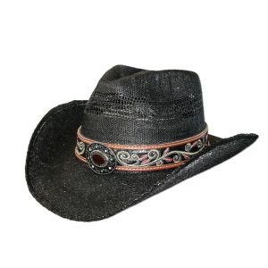 Stars & Stripes Damen Western Strohhut Brenda schwarz