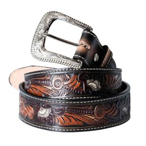 Stars & Stripes Western Ledergürtel WG-98 dunkelbraun