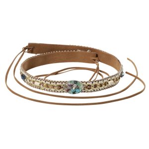 Stars & Stripes Western Style Cowboyhut Hutband HB-52 braun