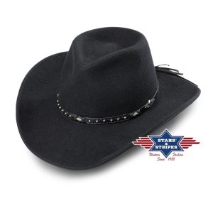 Stars & Stripes Western Wollfilzhut Reno schwarz