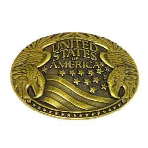 Western-Gürtelschnalle Stars and Stripes gold