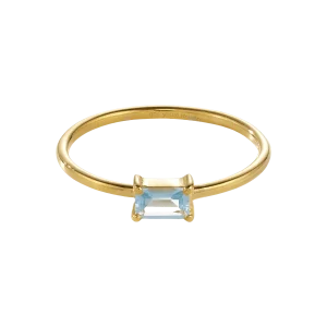 yours.Jewelry Ring Savoy Ceremony, blissful blue, vergoldet